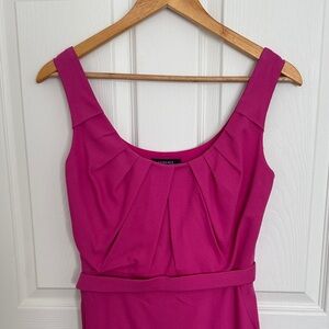 Versace Magenta Pleated Neckline Cocktail Dress